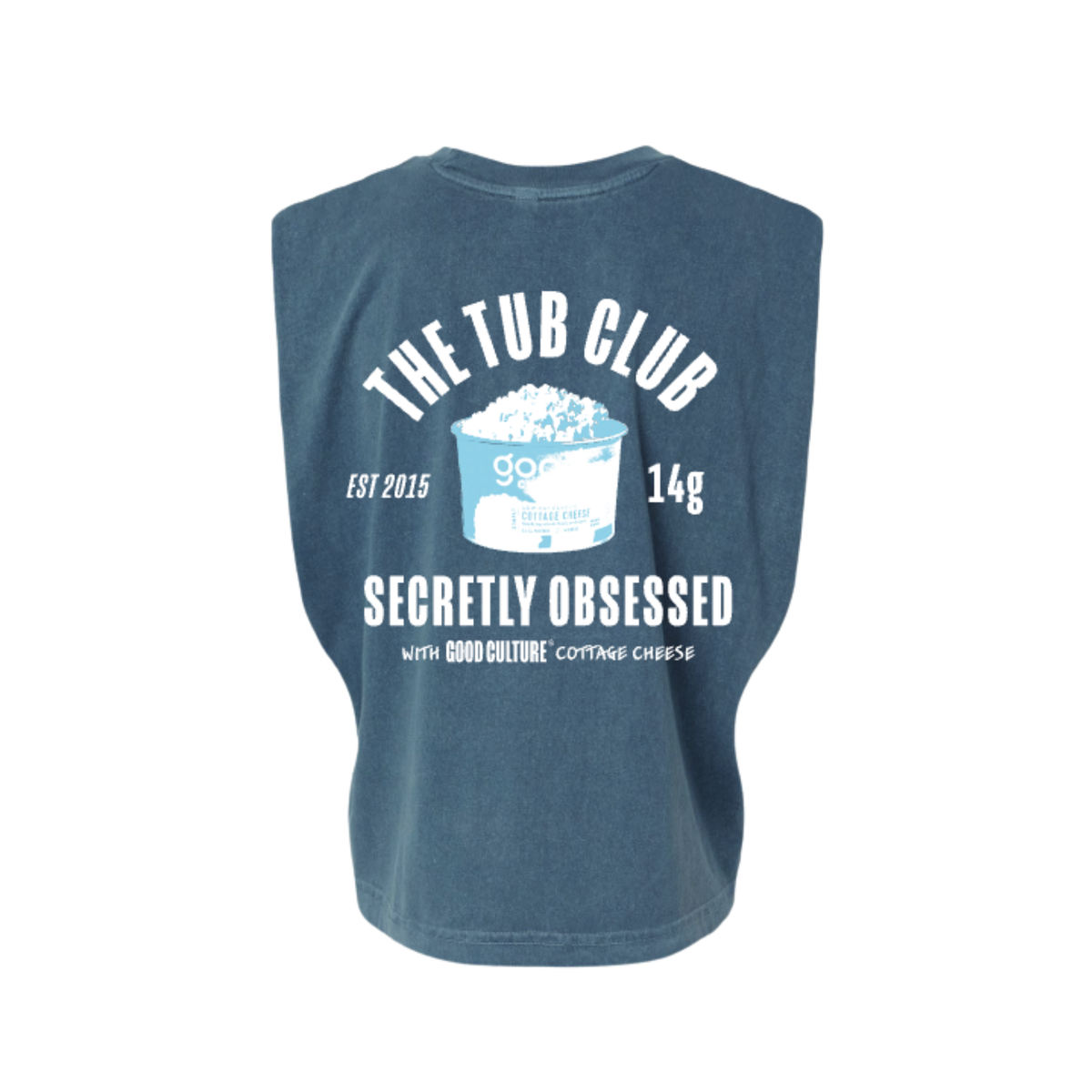 Women's Tub Club Cropped Tank Top - Faded Navy